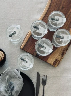 Latteglas med låg og sugerør - 6 stk