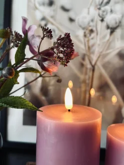 LED Bloklys / VIOLET 3 stk – Inkl. fjernbetjening