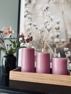 LED Bloklys / VIOLET 3 stk – Inkl. fjernbetjening