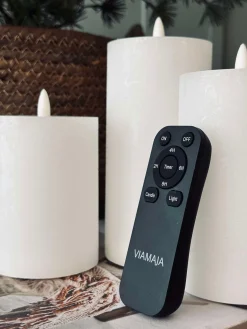 LED Bloklys / Hvid rustik – 3 stk