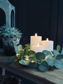 LED Bloklys / Hvid rustik – 3 stk