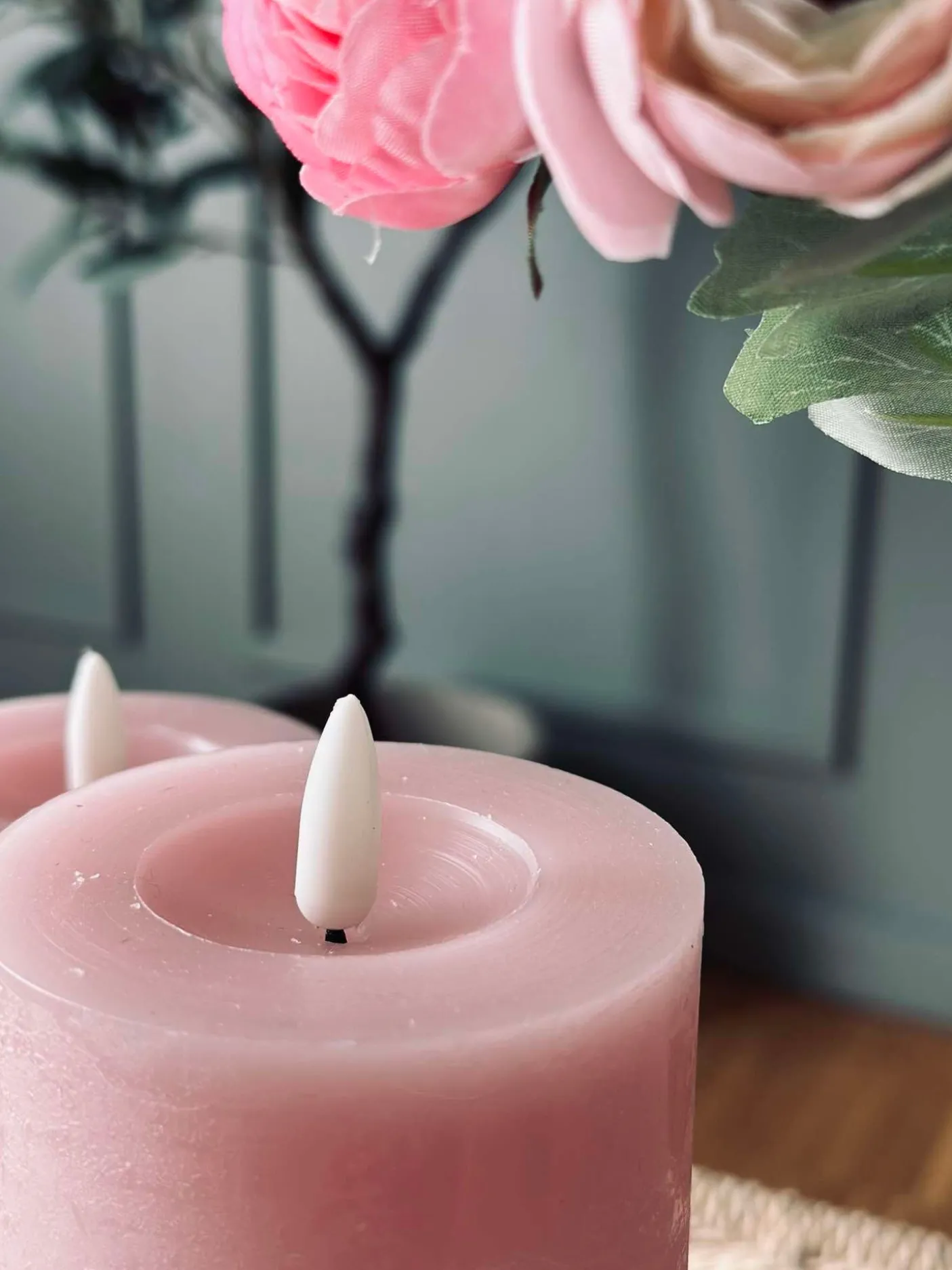 LED Bloklys / Rosa – 3 stk bloklys