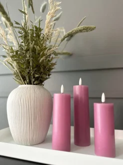 LED Bloklys / VIOLET 3 stk – Inkl. fjernbetjening