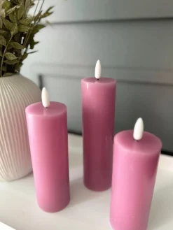 LED Bloklys / VIOLET 3 stk – Inkl. fjernbetjening