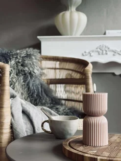 LED Bloklys Beige timeglas - Udendørs