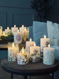 LED bloklys FLORA – Sæt med 3 stk og fjernbetjening