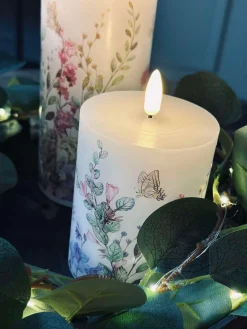 LED bloklys FLORA – Sæt med 3 stk og fjernbetjening