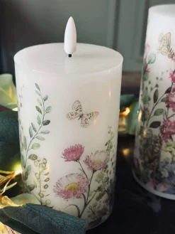 LED bloklys FLORA – Sæt med 3 stk og fjernbetjening