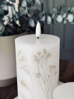 LED bloklys FLOWER – Sæt m. 3 stk og fjernbetjening