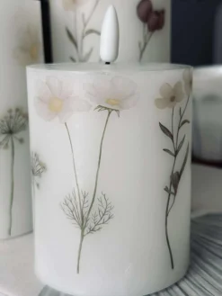 LED bloklys FLOWER – Sæt m. 3 stk og fjernbetjening