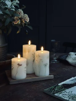 LED bloklys FLOWER – Sæt m. 3 stk og fjernbetjening