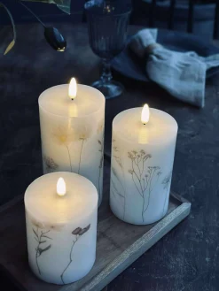 LED bloklys FLOWER – Sæt m. 3 stk og fjernbetjening