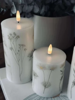 LED bloklys FLOWER – Sæt m. 3 stk og fjernbetjening