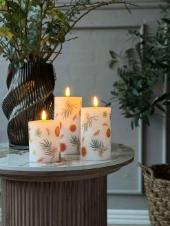 LED bloklys FRUIT – Sæt m. 3 stk og fjernbetjening