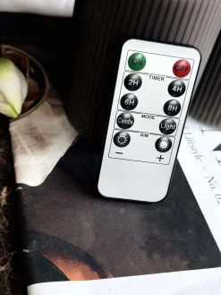 LED Bloklys Grå med riller - Sæt med 3 stk