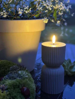 LED Bloklys Grå timeglas - Udendørs