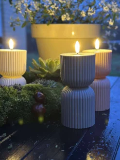 LED Bloklys Grå timeglas - Udendørs