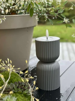 LED Bloklys Grå timeglas - Udendørs