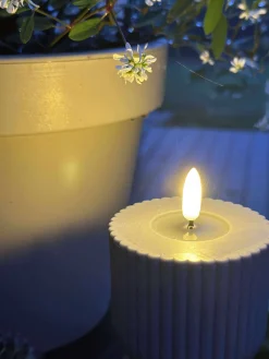 LED Bloklys Grå timeglas - Udendørs