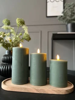 LED Bloklys Grøn - Sæt af 3 stk med fjernbetjening