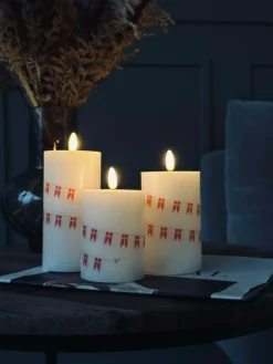 LED bloklys med flag – Sæt med 3 stk og fjernbetjening