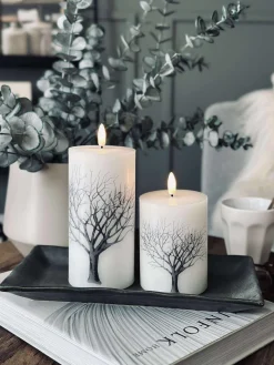 LED bloklys Nature – Sæt m. 3 stk og fjernbetjening