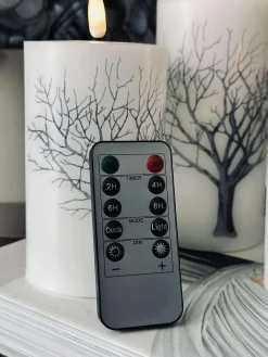 LED bloklys Nature – Sæt m. 3 stk og fjernbetjening