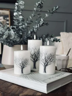 LED bloklys Nature – Sæt m. 3 stk og fjernbetjening