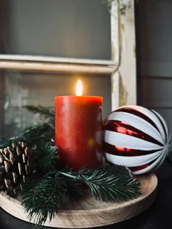 LED Bloklys Rød 12cm