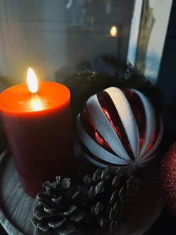 LED Bloklys Rød 12cm