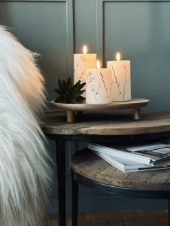 LED bloklys WILD FLORA – Sæt m. 3 stk og fjernbetjening