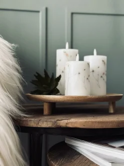 LED bloklys WILD FLORA – Sæt m. 3 stk og fjernbetjening