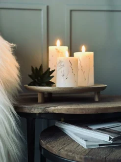 LED bloklys WILD FLORA – Sæt m. 3 stk og fjernbetjening