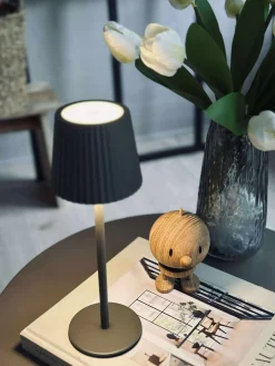 LED bordlampe MILLA Taupe - genopladelig