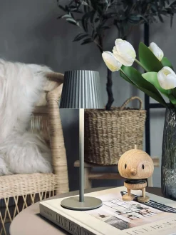 LED bordlampe MILLA Taupe - genopladelig