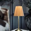 LED bordlampe Plisse´ beige - genopladelig
