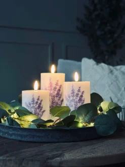 LED FLORA Lavendel – Sæt med 3 stk og fjernbetjening