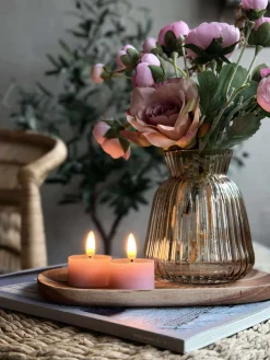 LED Fyrfadslys 2 stk - Rosa voks