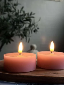 LED JUMBO Fyrfadslys 2 stk - Rosa voks