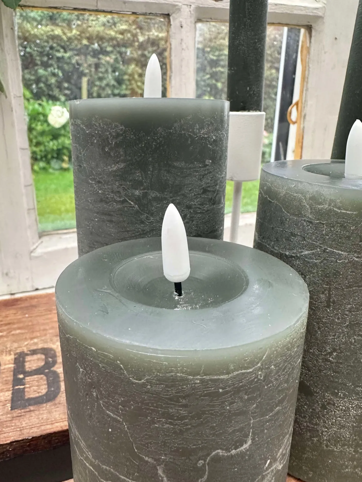 LED Lys pakke med 9 LED lys - grå/grøn