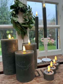 LED Lys pakke med 9 LED lys - grå/grøn