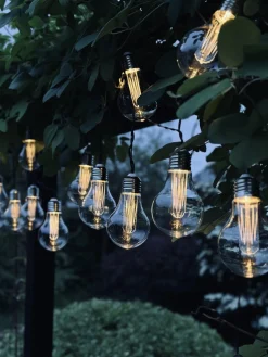 LED Lyskæde med solceller - Udendørs med 10 pære