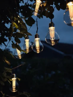 LED Lyskæde med solceller - Udendørs med 10 pære