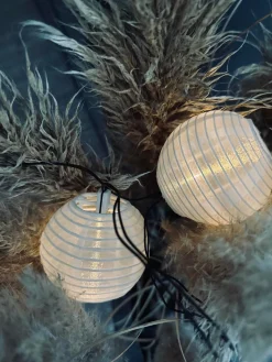 Led solcelle lyskæde, 10 hvide kugler