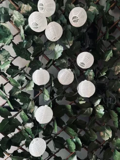 Led solcelle lyskæde, 10 hvide kugler