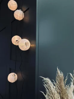 Led solcelle lyskæde, 10 hvide kugler