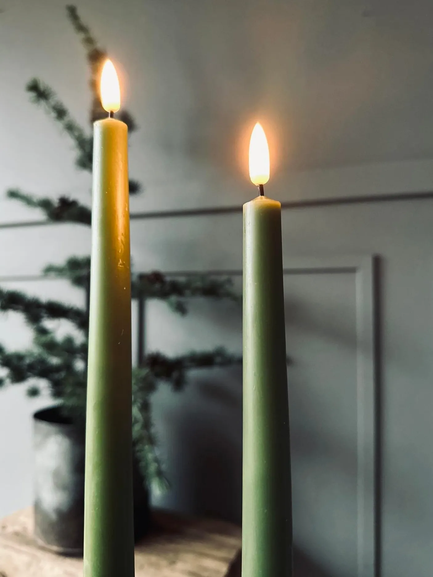 LED Stagelys 2 stk - Oliven 28cm