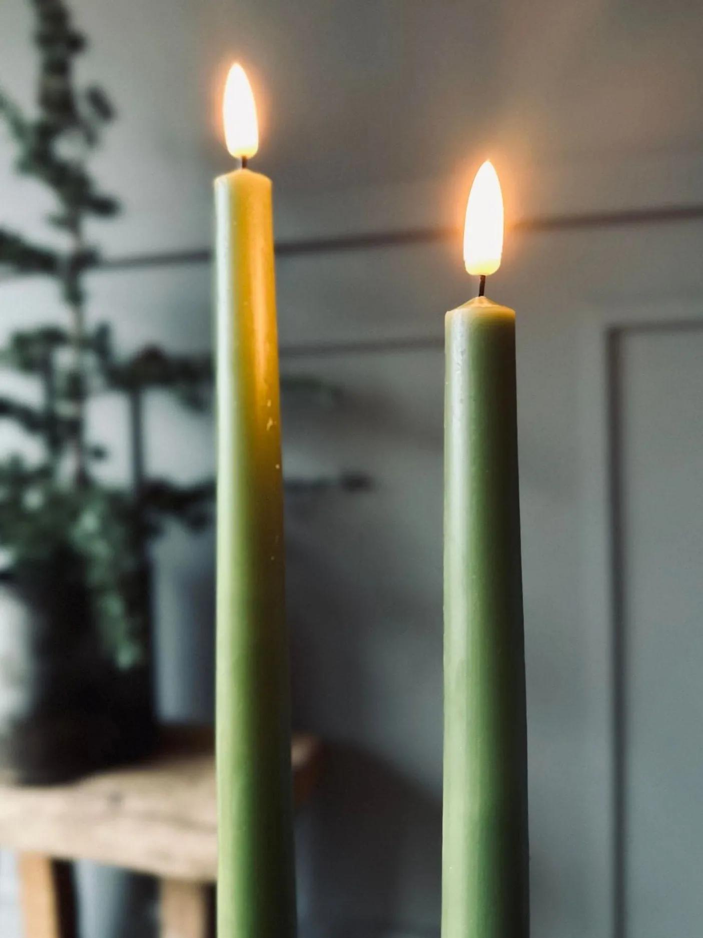 LED Stagelys 2 stk - Oliven 28cm