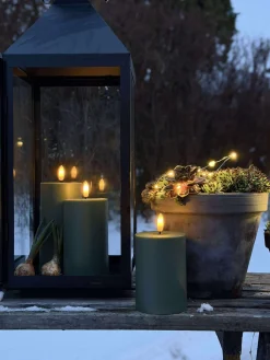 LED Udendørs Bloklys - Sæt af 3 stk - Grøn