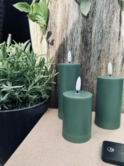 LED Udendørs Bloklys - Sæt af 3 stk - Grøn